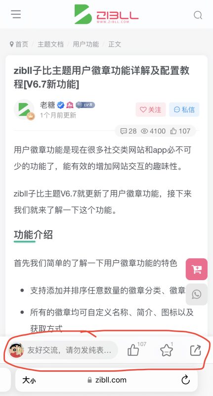 文章页底部导航栏如何修改成和首页一样的导航栏-zibll子比社区