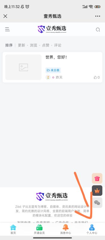 首页底部按钮错误 求助-zibll子比社区
