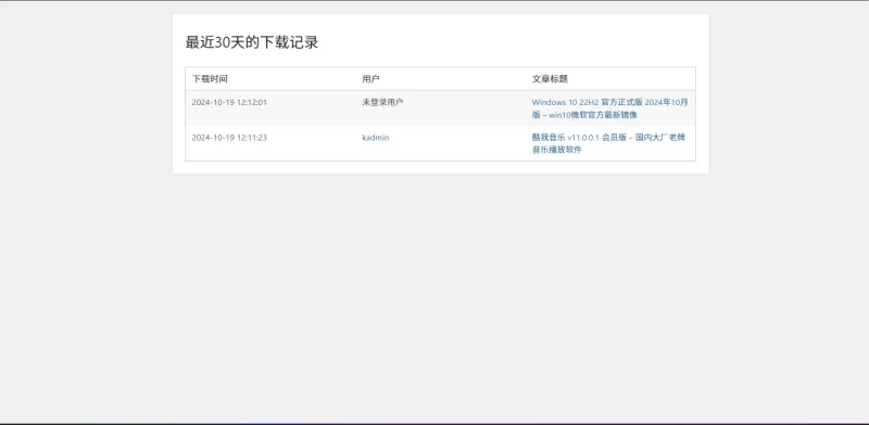 子比全站资源下载记录统计插件，支持自定义历史记录保存天数-zibll子比社区