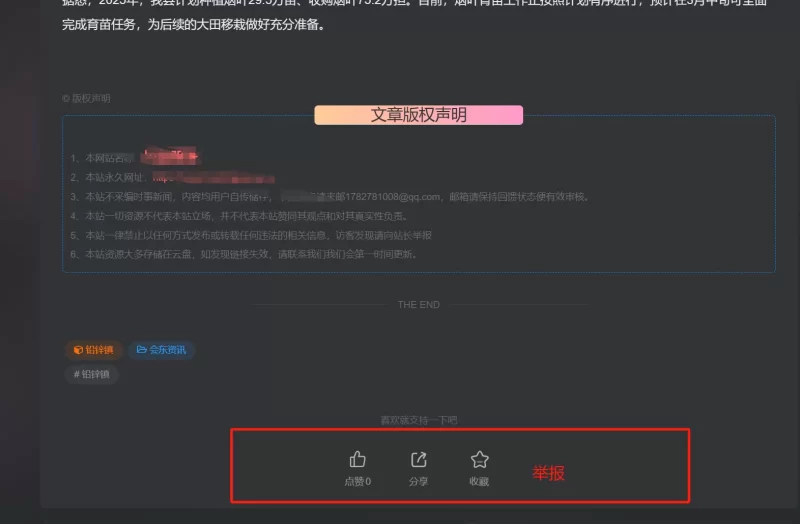 子比用户功能里的举报功能不能显示在资讯文章页面吗？-zibll子比社区