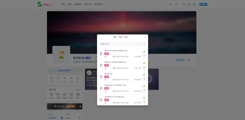 子比主题用户媒体管理插件-zibll子比社区