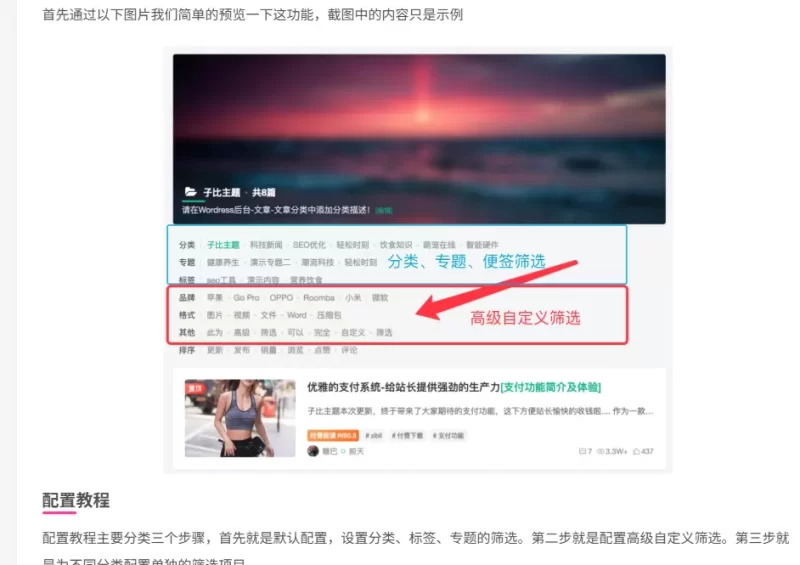 首页文章有分类筛选吗-zibll子比社区