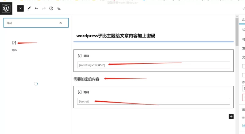 美化wordpress子比主题给文章内容加上密码查看-zibll子比社区