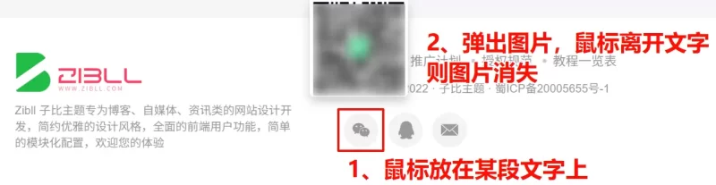 求教子比的文章样式能否做到鼠标悬停某段文字上，出现小图，就像页脚的微信二维码一样-zibll子比社区