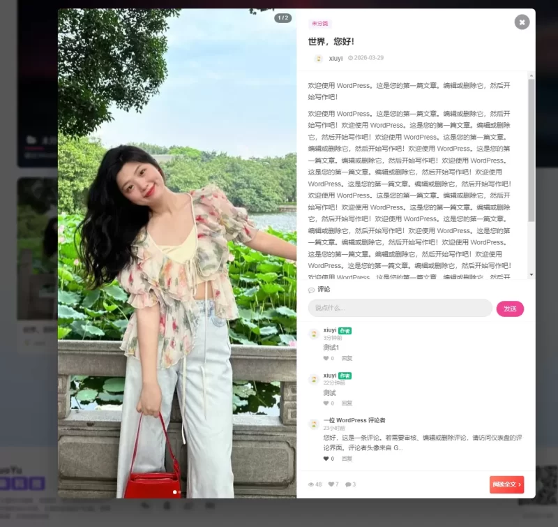 文章弹窗显示-zibll子比社区