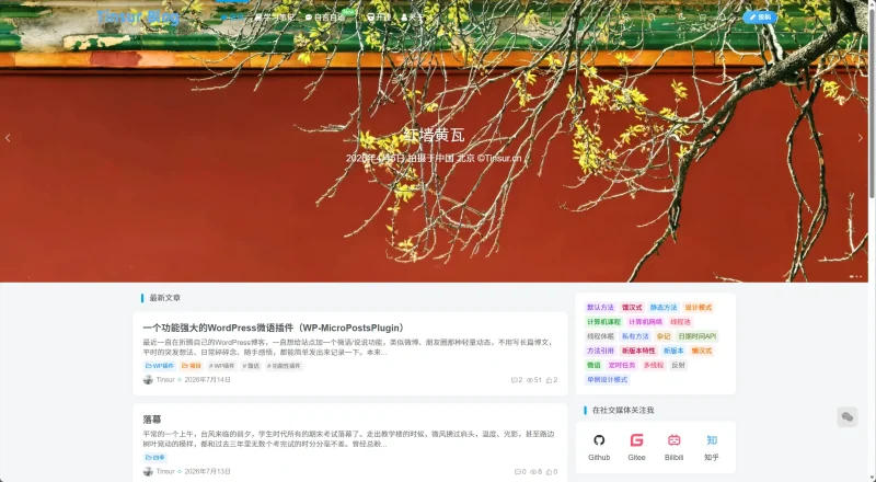 【Tinsur.cn】Tinsur Blog 一个记录个人项目集，分享互联网技巧及开发知识的个人博客-zibll子比社区