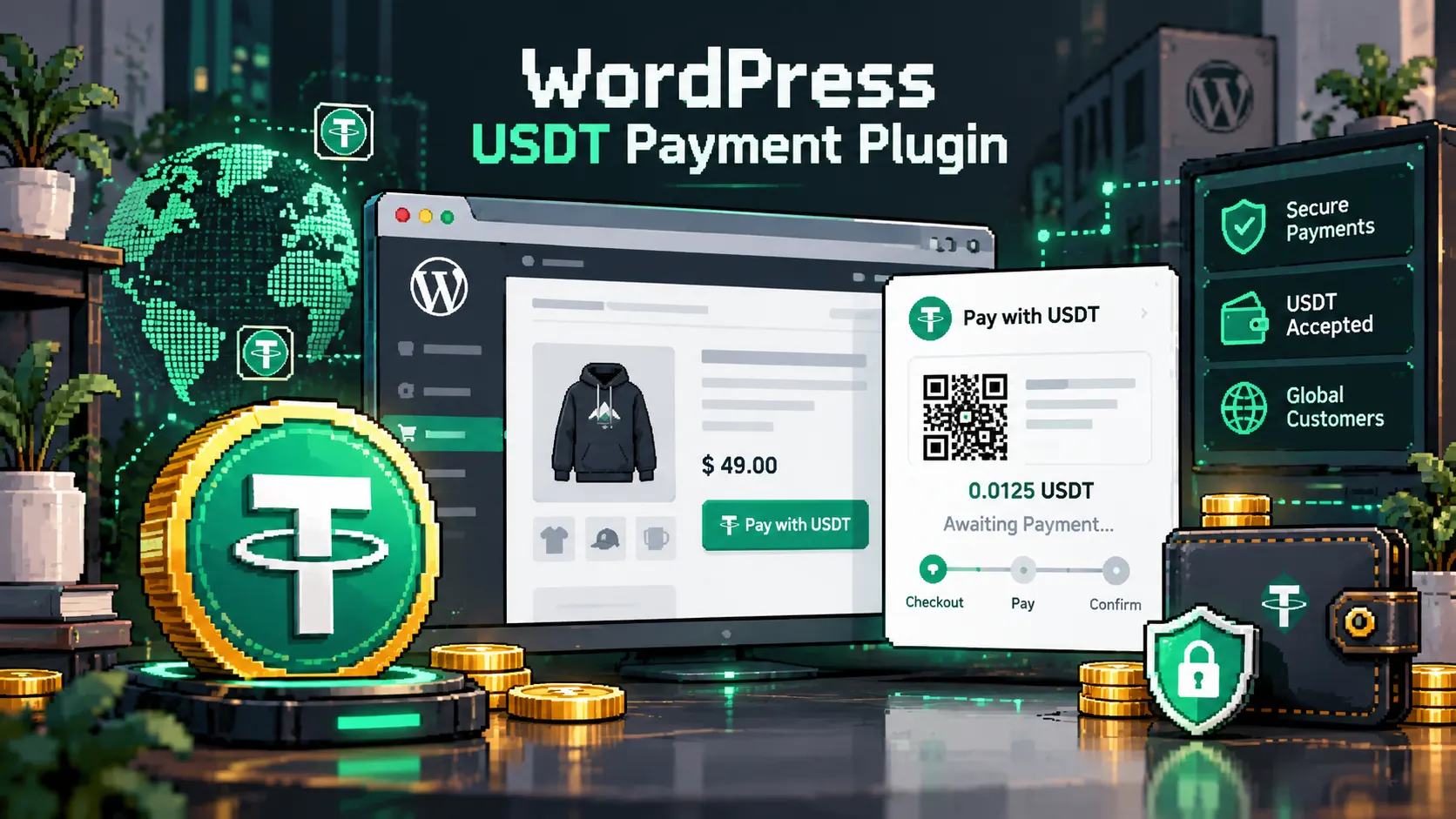 子比主题 USDT 收款插件：易支付桥接已接入，预留 epusdt / TokenPay-zibll子比社区